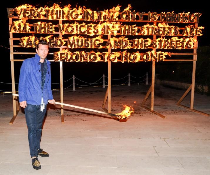 Robert Montgomery Fire Poem Performance