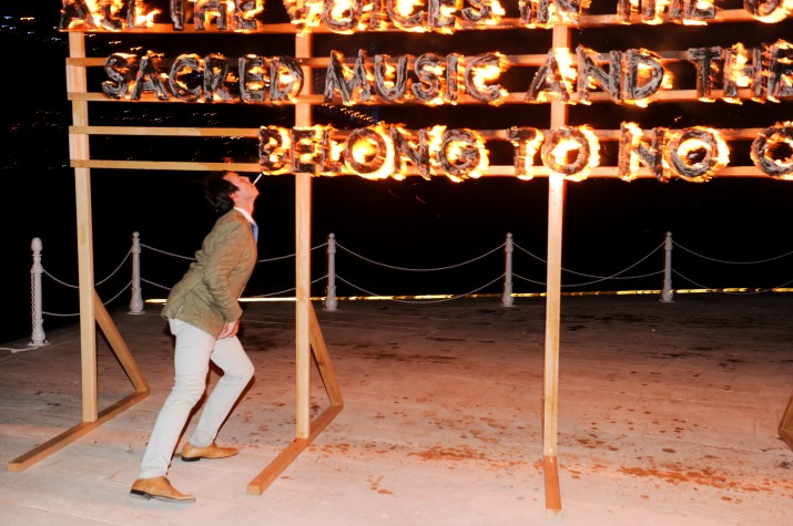 Robert Montgomery Fire Poem Performance