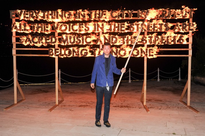 Robert Montgomery Fire Poem Performance