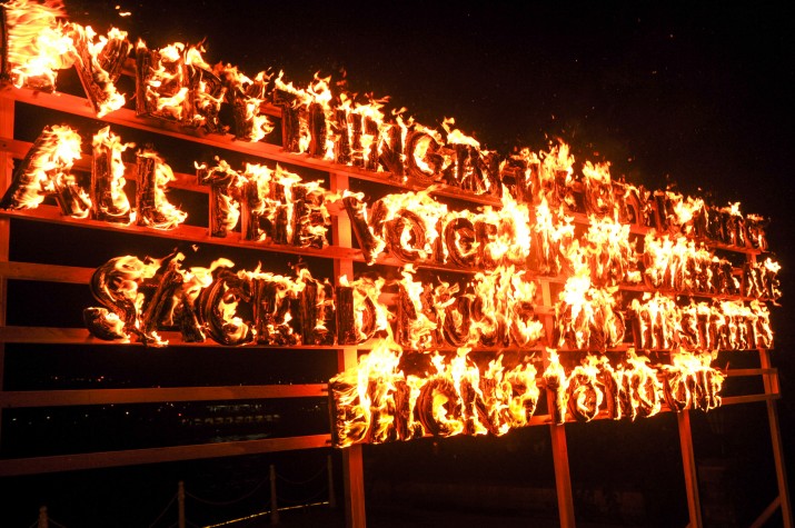 Robert Montgomery Fire Poem Performance